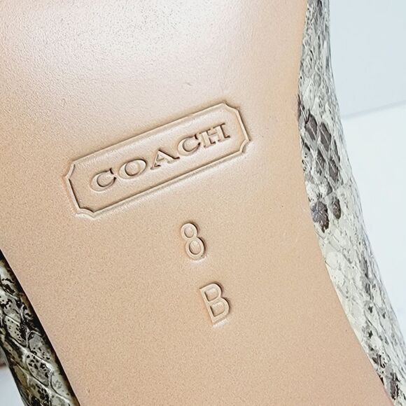 NEW Coach Mandy Kitten Heel Snakeskin Embossed Leather Pumps SIZE 8 - Picture 11 of 11